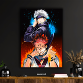 Gojo & Sukuna – Jujutsu Kaisen Fire & Cursed Energy Poster